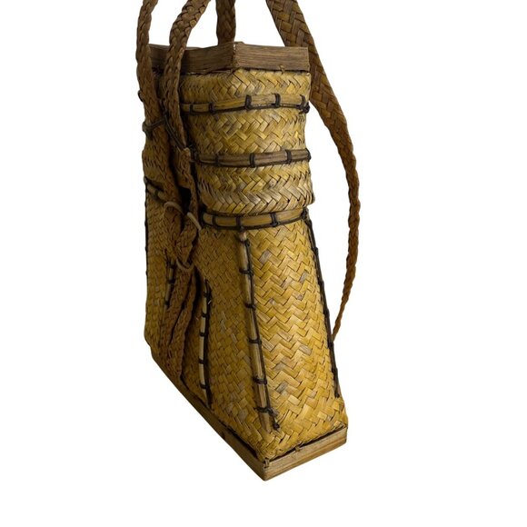 Vintage Handcrafted Philipines Natural Woven Straw Pasikin Basktet Size S - Picture 6 of 9
